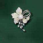 Éternelle brož s říční perlou a zirkony Jasmín květina B2303-XH2582A-1 zlatá – Hledejceny.cz