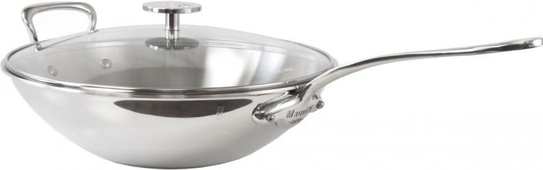 MAUVIEL M\'Cook pánev Wok 32 cm s poklicí sklo rukojeť nerez 523632