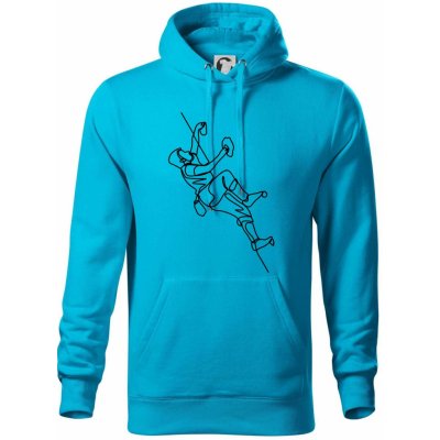 Lezecká stěna jedním tahem Cape s kapucí světlý tyrkys – Hledejceny.cz