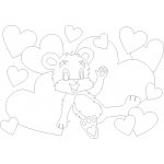 Radost v písku Šablona na pískování medvídek v srdíčkách A5 148 x 210 mm – Sleviste.cz