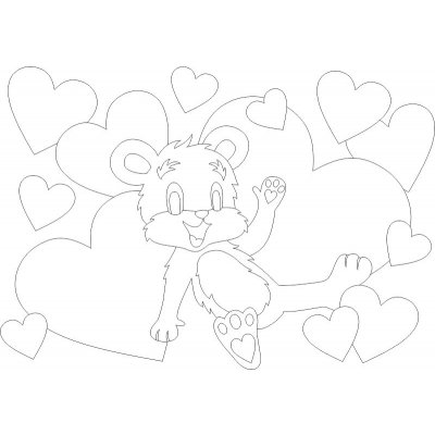 Radost v písku Šablona na pískování medvídek v srdíčkách A5 148 x 210 mm – Sleviste.cz