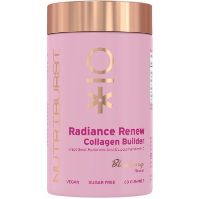 Nutriburst Advanced Radiance Renew Collagen Builder žvýkací měkké tobolky pro rozjasnění pleti příchuť Blueberry 60 ks – Hledejceny.cz