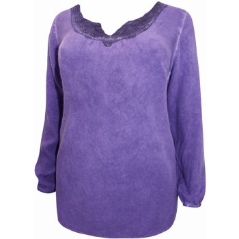 Bonprix dámská fialová tunika tričko dlouhý rukáv A1125