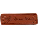 Pro Háčkování Hand Made, koženková cedulka Motýl hnědý – Zboží Dáma