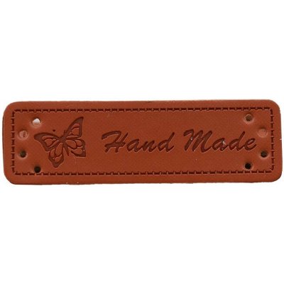 Pro Háčkování Hand Made, koženková cedulka Motýl hnědý – Zboží Dáma