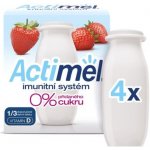 Actimel Probiotický jogurtový nápoj s vitamíny a 0% přidaného cukru jahoda 4x100g – Hledejceny.cz