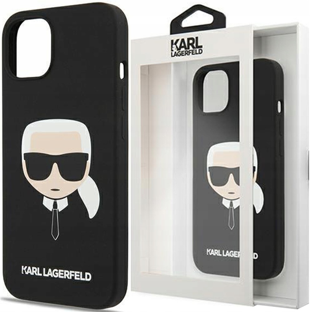 Pouzdro Karl Lagerfeld MagSafe Kompatibilní Liquid Silicone Karl Head iPhone 14 Plus černé