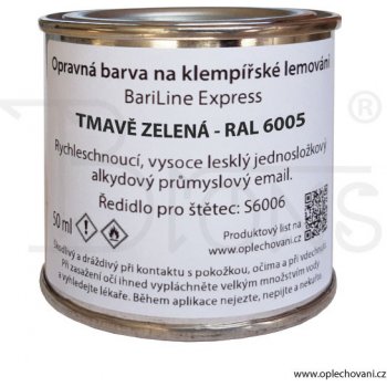 Brons Opravná barva 50 ml - tmavě zelená - RAL 6005