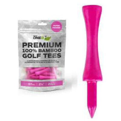 GOLF ONE8 Premium 100% Bamboo Golf Tees 57mm (2a1/4") - růžová 20ks – Zboží Dáma