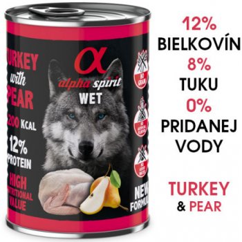 Alpha Spirit Wet Turkey & Pear 400 g