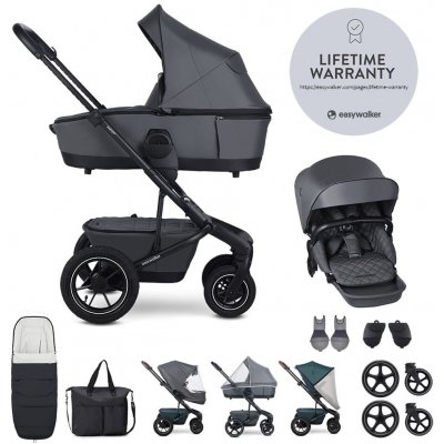 Easywalker Harvey5 Premium Air Mineral Grey XXL korba 2v1 2023 – Zboží Dáma