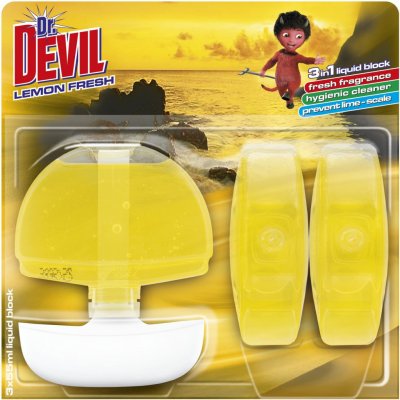 Dr. Devil tekutý WC blok 3v1 Lemon Fresh 3 x 55 ml – Zboží Mobilmania