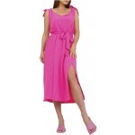 Letní midi šaty s vázáním WN-SK-1211.58 Fluo Pink – Zboží Mobilmania