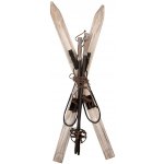 Dřevěné dekorativní lyže s hůlkami Vintage – 16*9*92 cm - Clayre & Eef – Hledejceny.cz