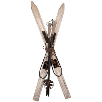 Dřevěné dekorativní lyže s hůlkami Vintage – 16*9*92 cm - Clayre & Eef – Hledejceny.cz