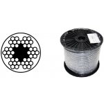 Lano ocelové 6x7M-FC, PVC čiré, 3/4mm, Zn, cívka 100m – Sleviste.cz