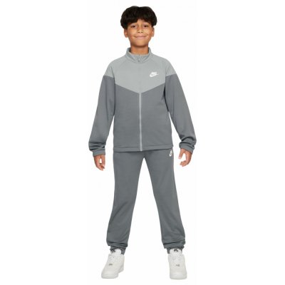 Nike Kids Dri-Fit Poly Knit Full Zip smoke grey/light smoke grey/white – Zboží Mobilmania