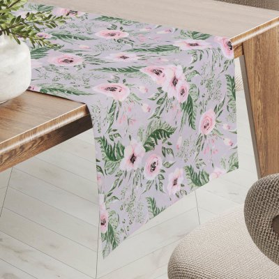 Biante bavlna běhoun Sandra SA-178 Kvetoucí růže na šedém 35x160cm – Zboží Dáma