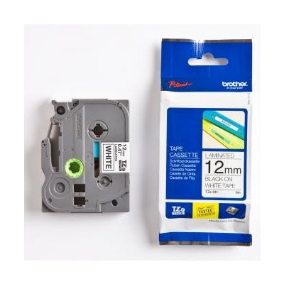 Brother originální páska do tiskárny štítků, Brother, TZE-S231, černý tisk/bílý podklad, laminovaná, 8m, 12mm, extrémně – Zboží Živě