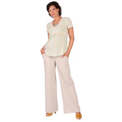 Rialto těhotenské kalhoty Bonifacio lněné režná 01242