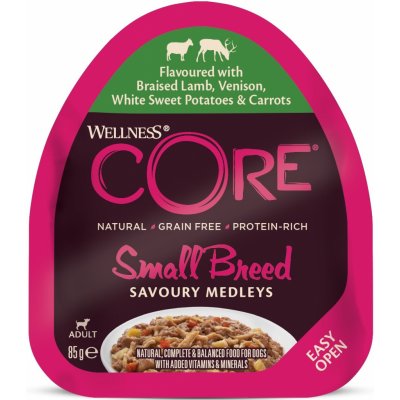 Wellness Core Savoury Medleys Small Breed Flavoured with Braised Lamb Venison White Sweet Potatoes & Carrots 85 g