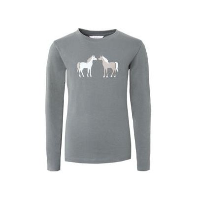 Horze Dětské triko s dlouhým rukávem Leighton šedé šedé – Zboží Dáma