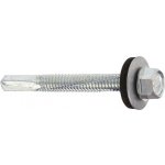 Samořezný střešní farmářský šroub 5,5 x 38 mm KLIMAS SW8 zinkovaný s podložkou EPDM (200 ks/bal) – HobbyKompas.cz