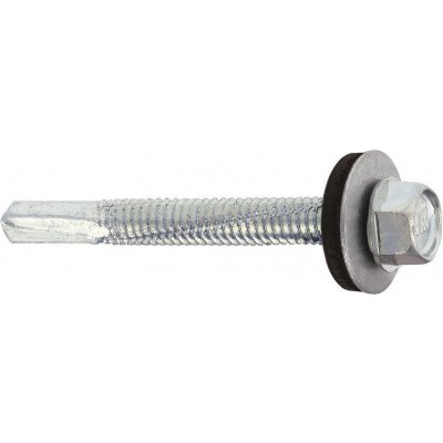 Samořezný střešní farmářský šroub 5,5 x 38 mm KLIMAS SW8 zinkovaný s podložkou EPDM (200 ks/bal) – HobbyKompas.cz