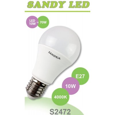 SANDRIA LED žárovka E27 S2472 SANDY LED E27 A60 10W SMD 4000K – Sleviste.cz