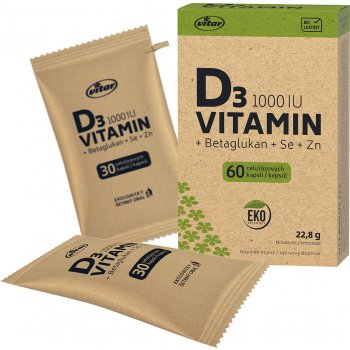 Vitar Vitamin D3 1000IU+betaglukan EKO 60 kapslí
