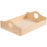ČistéDřevo Dřevěný servírovací tác se srdíčkem 40x30cm – Sleviste.cz