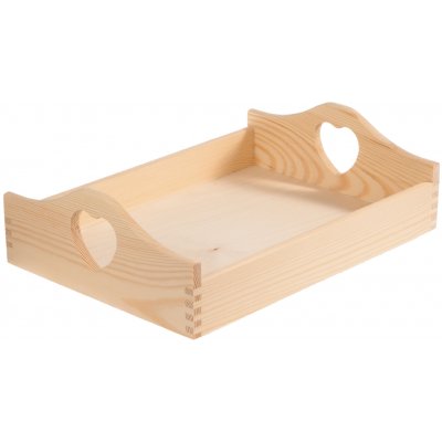 ČistéDřevo Dřevěný servírovací tác se srdíčkem 40x30cm – Sleviste.cz