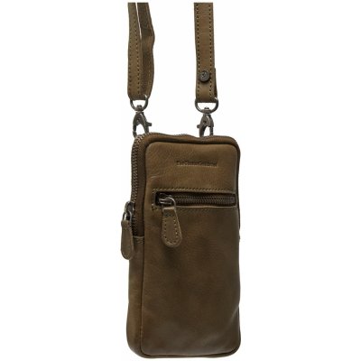 The Chesterfield Brand kožená kabelka na mobil přes rameno na opasek Salta C48.127302 olivově zelená – Zboží Mobilmania