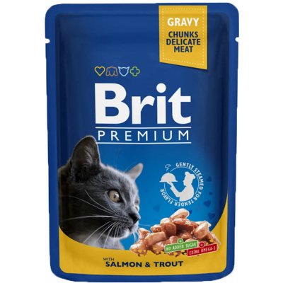 Brit Premium Cat Pouches with Salmon & Trout 24 x 100 g – Zboží Mobilmania