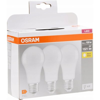 Osram LED žárovky E27 1521 lm 13 W bílé teplé 3 ks – Zboží Mobilmania