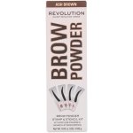 Makeup Revolution London Brow Powder Stamp & Stencil pudr na obočí se šablonami Ash Brown 0,65 g – Zboží Dáma