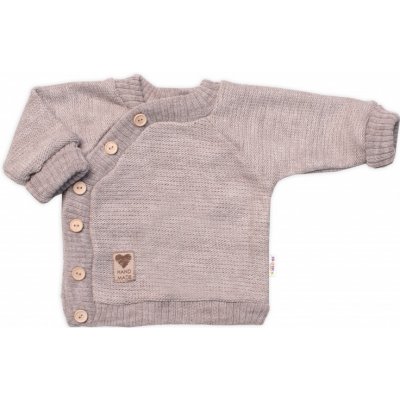 Baby Nellys dětský pletený svetřík s knoflíčky zap. bokem Hand Made béžový – Hledejceny.cz
