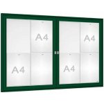 PROCITY Venkovní elegantní vitrína Tradition, 8 x A4 dvoukřídlá, zelená | Zboží Auto