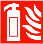 Hasící přístroje - symbol - 148x148mm - samolepka – Zboží Dáma