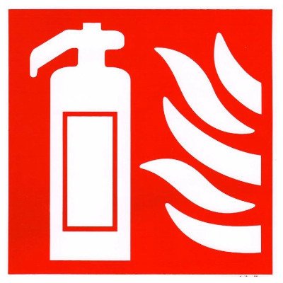 Hasící přístroje - symbol - 148x148mm - samolepka – Zboží Dáma