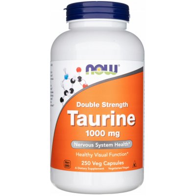 NOW Taurine Double strenght 1000 mg 250 kapslí – Hledejceny.cz