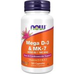 Now Foods Mega D-3 5000 iu MK-7 180 mcg 120 veg kapslí – Hledejceny.cz