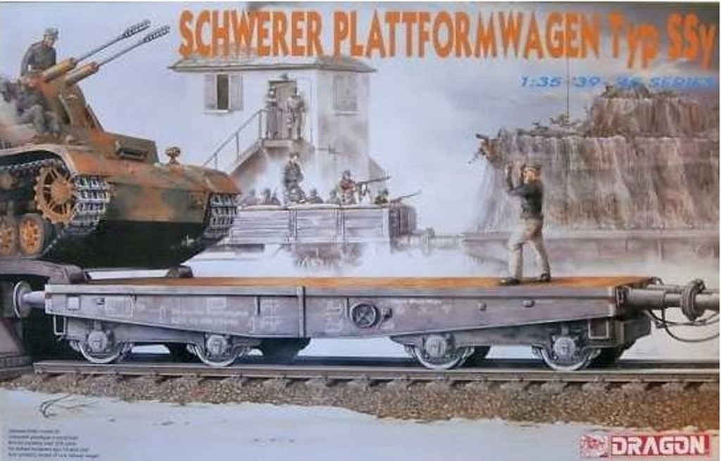Dragon Model Kit vagón 6069 SCHWERER PLATTFORMWAGEN TYP SSY 1:35