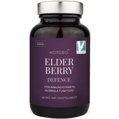 Nordbo Elderberry Defence Extrakt z černého bezu s vit. C a zinkem 60 kapslí – Hledejceny.cz