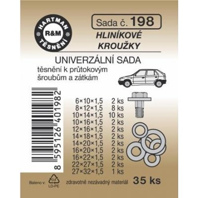 HARTMAN těsnění univerzální, hliníkové kroužky 35ks sada č. 198 – Hledejceny.cz