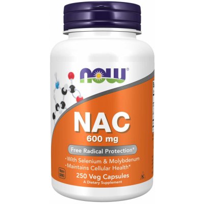 Now Foods Now NAC N-Acetyl-L-Cystein + Selen a Molybden 600 mg 100 kapslí