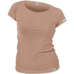 nanosilver Dámské triko krátký rukáv béžová/mocca – Zboží Dáma
