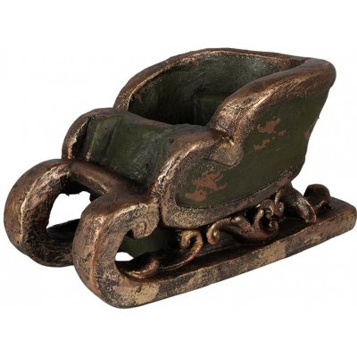 Clayre & Eef Vánoční dekorace zelené vintage sáně - 35*23*21 cm – Hledejceny.cz