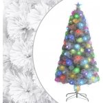 vidaXL Umělý vánoční stromek s LED diodami bílý 120 cm optické vlákno – Zboží Mobilmania
