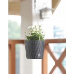 Prosperplast Závěsný květináč RATO ROUND + vklad 25,6 cm umbra – Sleviste.cz